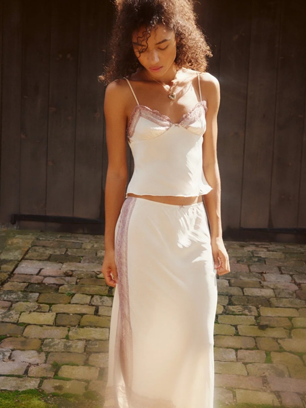 🆕 FP Intimately Lace Maxi Skirt Set Lingerie Slip Camisole WISH YOU WERE HERE XL - Picture 11 of 13